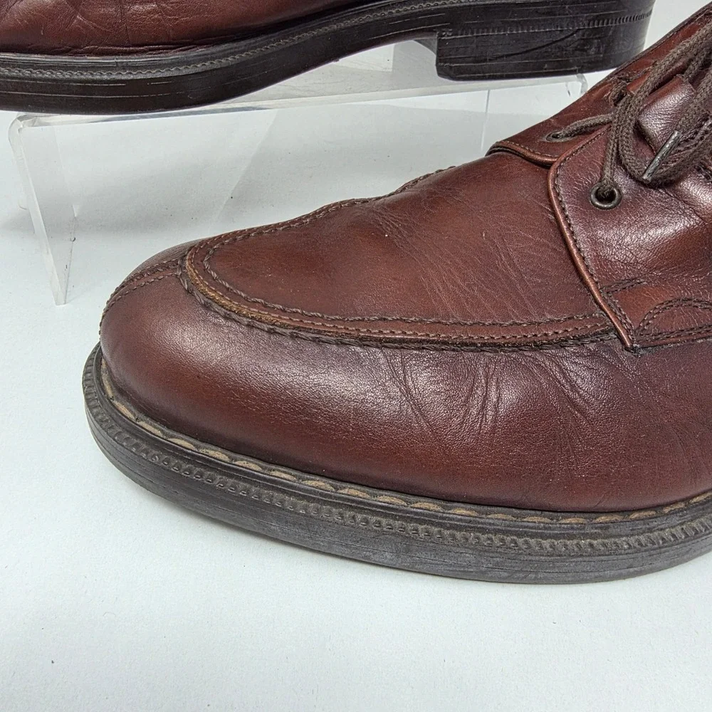 Bacco Bucci Chukka Boots Mens 10.5 Brown Leather Moc Toe Made in Italy Good